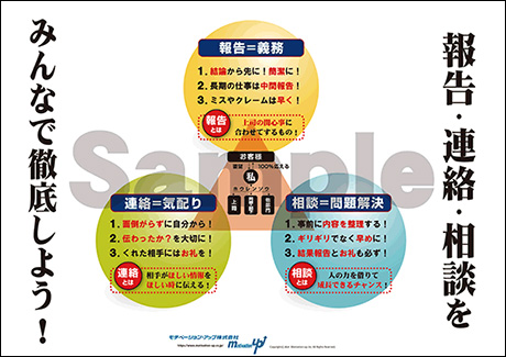 （横向き）報告・連絡・相談をみんなで徹底しよう！社長目線ポスター